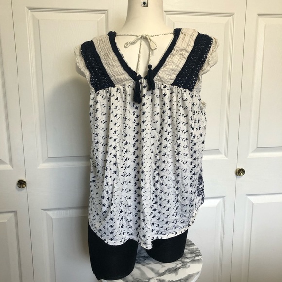 Lucky brand womens boho tassel eyelet tank top plus size 3X cottage core whimsy - Picture 3 of 3